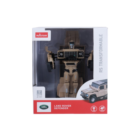 Jucării interactive - MASINUTA METALICA CONVERTIBILA LAND ROVER DEFENDER BEJ CU SCARA 1 LA 32