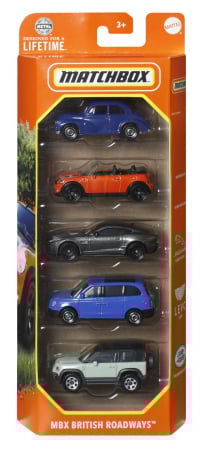 Mașinuțe, Motociclete, Elicoptere, Avioane - MATCHBOX SET 5 MASINUTE METALICE MBX BRITISH ROADWAYS SCARA 1:64