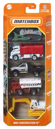 MATCHBOX SET 5 MASINUTE METALICE MBX CONSTRUCTION III SCARA 1:64