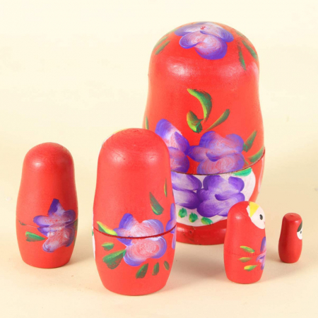 Matrioska 5 piese de lemn DIFERITE CULORI [4]