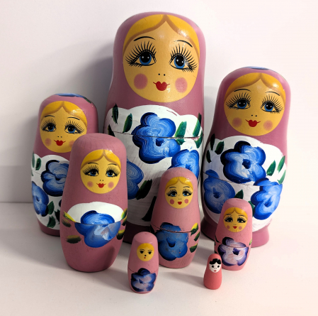 Matrioska  7 piese de lemn DIFERITE CULORI [1]