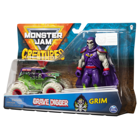 Mașinuțe, Motociclete, Elicoptere, Avioane - MONSTER JAM MACHETA GROPARUL SI GRIM