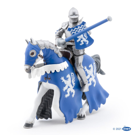 Figurine cu eroi și personaje - PAPO FIGURINA CAL CU ARMURA ALBASTRA