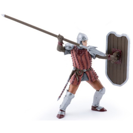 Figurine cu eroi și personaje - PAPO FIGURINA CAVALER CU SULITA SI SCUT ROSU