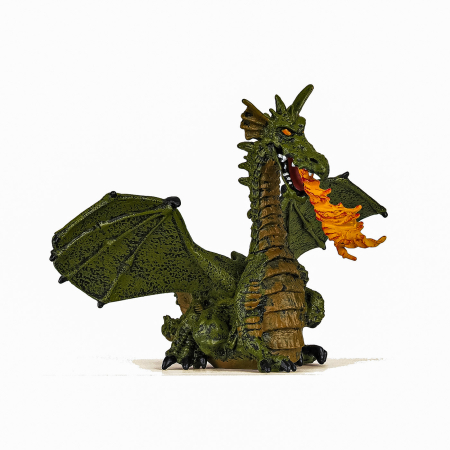 Figurine cu eroi și personaje - PAPO FIGURINA DRAGON VERDE INARIPAT CU FLACARA