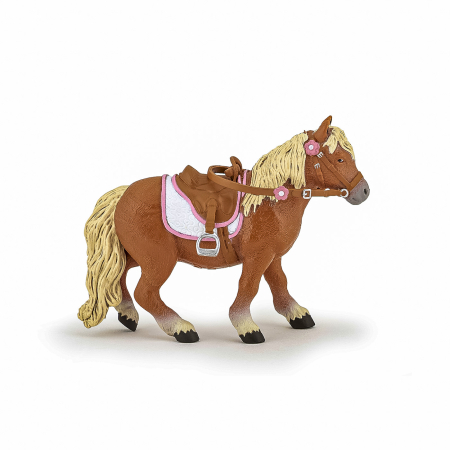 Figurine cu eroi și personaje - PAPO FIGURINA PONEI SHETLAND CU SA