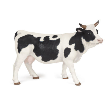 Figurine cu eroi și personaje - PAPO FIGURINA VACUTA CU BLANA ALBA SI NEAGRA