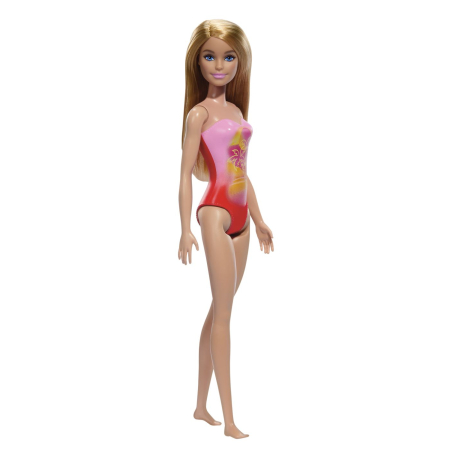PAPUSA BARBIE BLONDA CU COSTUM DE BAIE ROZ LA PISCINA [2]