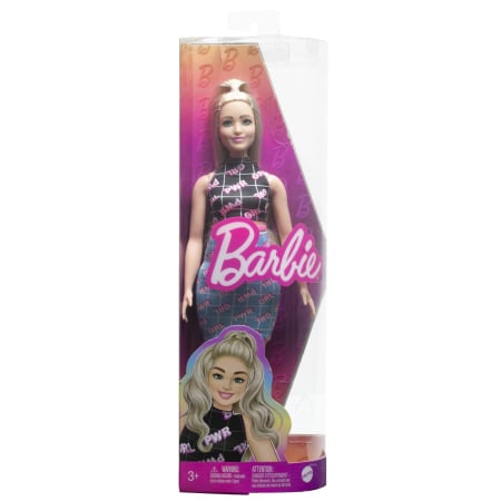 Păpuși și accesorii - PAPUSA BARBIE FASHIONISTA BLONDA CU BORSETA ROZ