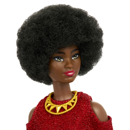 PAPUSA BARBIE FASHIONISTA MULATRA CU PAR AFRO [5]