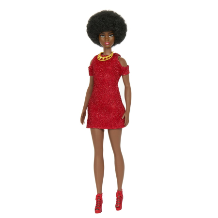 PAPUSA BARBIE FASHIONISTA MULATRA CU PAR AFRO [1]