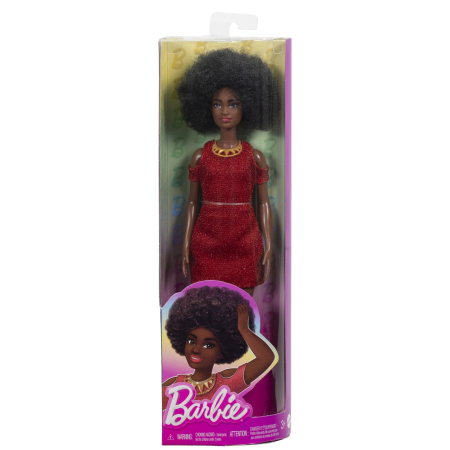 Papusi si accesorii - PAPUSA BARBIE FASHIONISTA MULATRA CU PAR AFRO