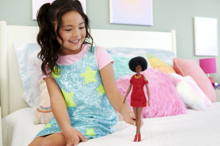 PAPUSA BARBIE FASHIONISTA MULATRA CU PAR AFRO [2]