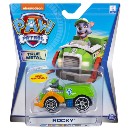 PATRULA CATELUSILOR  MACHETA  METALICA ROCKY CU MASINA DE CURATENIE