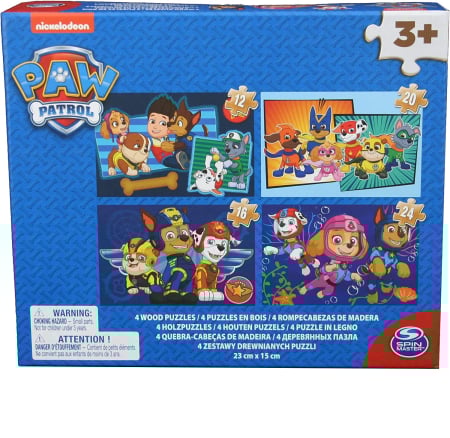 Puzzle - PATRULA CATELUSILOR PUZZLE 4IN1 DIN LEMN