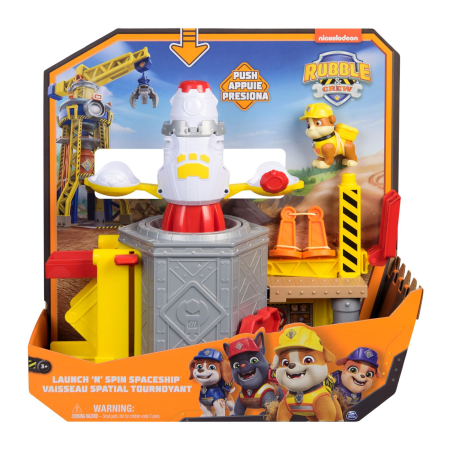 Figurine cu eroi și personaje - PATRULA CATELUSILOR RUBBLE SI ECHIPA LANSEAZA SI ROTESTE NAVA SPATIALA
