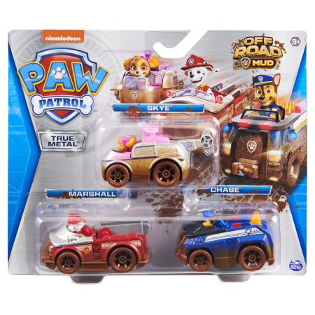 Mașinuțe, Motociclete, Elicoptere, Avioane - PATRULA CATELUSILOR SET 3 MASINUTE METALICE SCARA 1:55