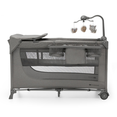 Cameră Bebe - PATUT TRAVEL KINDERKRAFT JOY2, CU ACCESORII, DARK GREY
