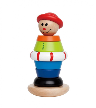 Jucării motricitate - Piramida Montessori Clovn de lemn