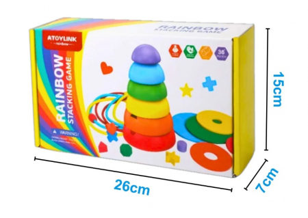 Jucării sortare - Piramida Montessori. Joc stivuire