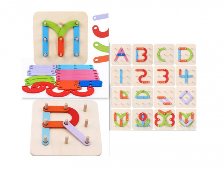 Jucării motricitate - Placa indemanare din lemn GEOBOARD