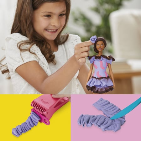 PLAY DOH BARBIE SET PLASTELINA BARBIE FASHIONISTA RUFFLES CREATII VESTIMENTARE [2]