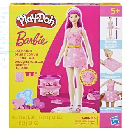 Jucarii de creatie si meserii - PLAY DOH BARBIE SET PLASTELINA INIMIOARE SI PAR