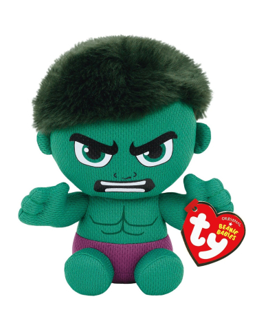 Jucării de pluș - PLUS TY 15CM BEANIE BABIES MARVEL HULK