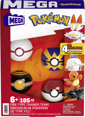 Seturi de construcție - POKEMON MEGA SET 4 BILE ECHIPA DE FOC