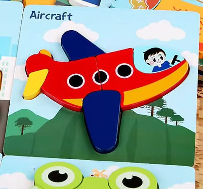 Materiale didactice - Puzzle 3D, 3 - 4 piese - Avion