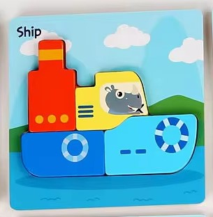 Materiale didactice - Puzzle 3D, 3 - 4 piese - Barca