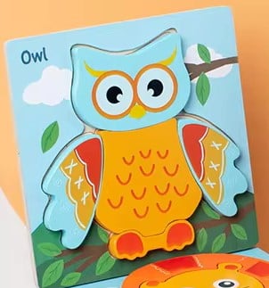 Materiale didactice - Puzzle 3D, 3 - 4 piese - Bufnita