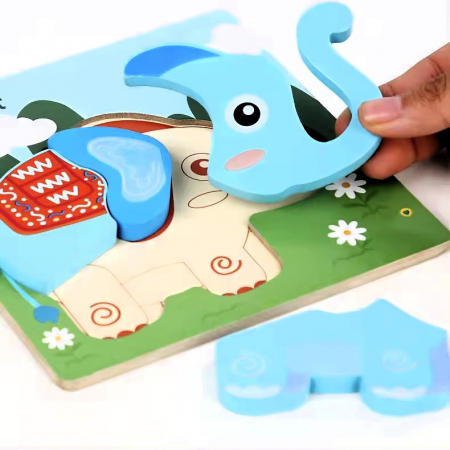 Puzzle 3D, 3 - 4 piese - Elefant [1]