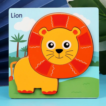 Materiale didactice - Puzzle 3D,  3 piese - Leu