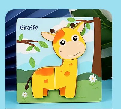 Puzzle 3D, 3 piese - Girafă [1]