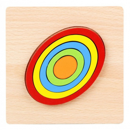 Jucării de lemn - Puzzle 3D Forme geometrice OVAL