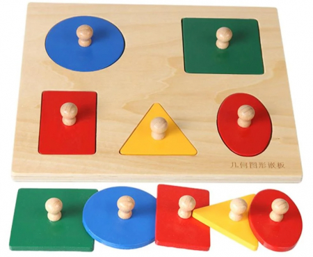 Puzzle cu maner 5 forme geometrice [0]