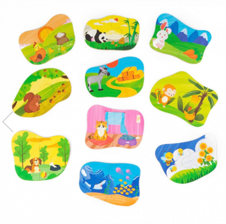 Fun Puzzle din DOUA PIESE in cutie metalica