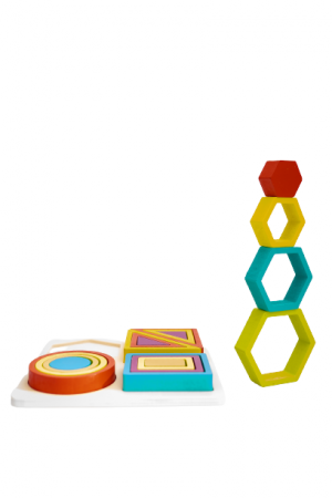 Jucării copii 2-3 ani - Puzzle din lemn – Sortator de forme geometrice