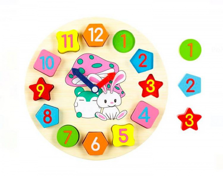 Ceas de lemn cu 12 forme geometrice [0]