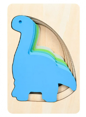 Animale și seturi cu animale - Puzzle lemn straturi. Dino