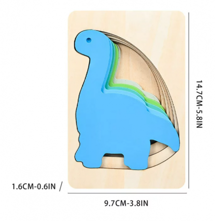 Puzzle lemn straturi. Dino [1]