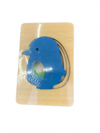 Puzzle lemn straturi. Pasare albastra [3]