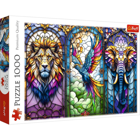Puzzle - PUZZLE TREFL 1000 ANIMALE IN VITRALIU