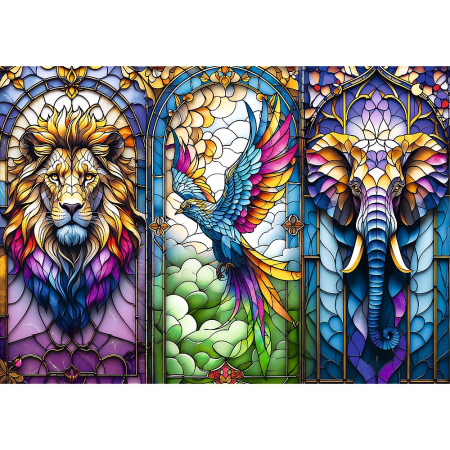 PUZZLE TREFL 1000 ANIMALE IN VITRALIU [1]
