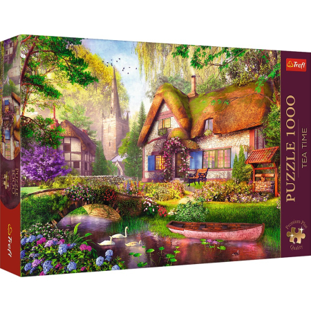 Puzzle - PUZZLE TREFL 1000 PREMIUM PLUS TEA TIME CASUTA DIN PADURE