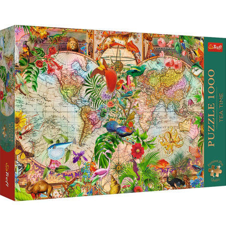 Puzzle - PUZZLE TREFL 1000 PREMIUM PLUS TEA TIME HARTA ANTICA A LUMII