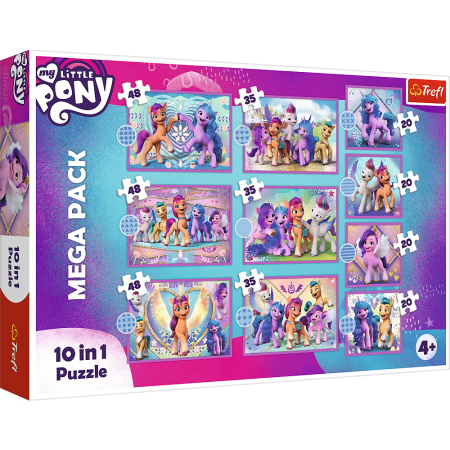 Puzzle - PUZZLE TREFL 10IN1 MY LITTLE PONY -  PONEII STRALUCITORI