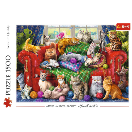 PUZZLE TREFL 1500 PISICUTELE PE CANAPEA [2]