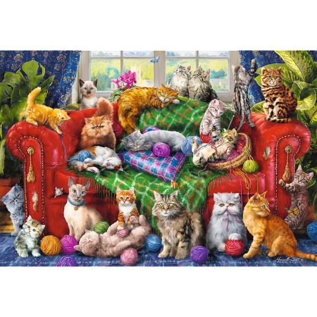 PUZZLE TREFL 1500 PISICUTELE PE CANAPEA [1]